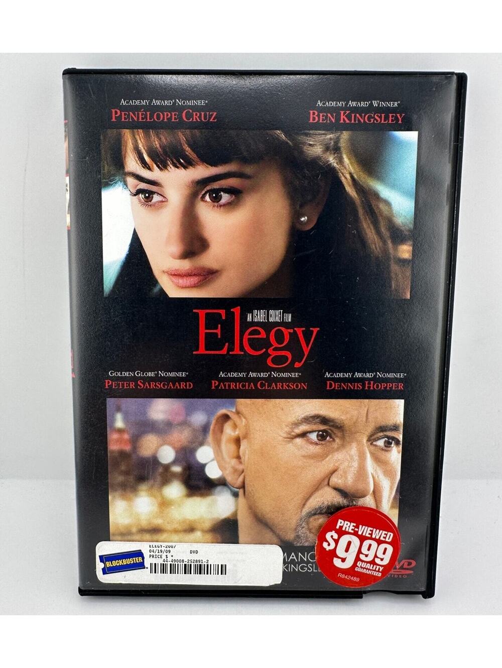 Elegy DVD Movie Starring Penelope Cruz and Ben Kingsley